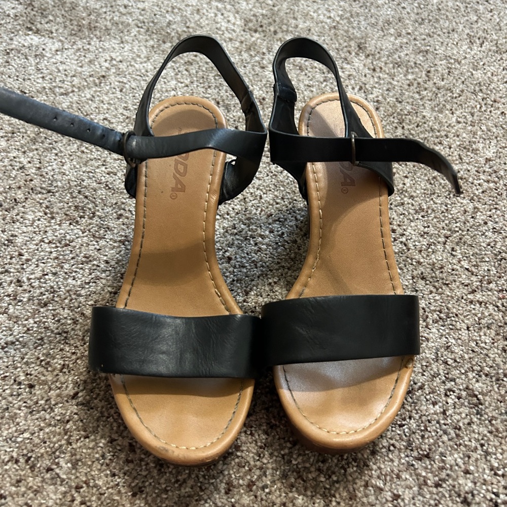 Black Leather Heels